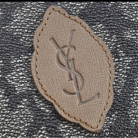 YVES Saint Laurent Coated Canvas Clutch/Handbag/Toiletry/ Cosmetic Bag - Picture 8 of 11